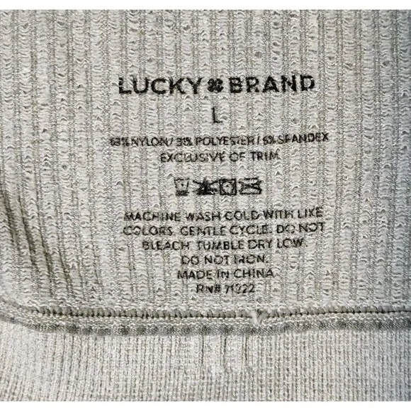 Lucky Brand Seamless Soft Ribbed Sports Bra Grey Ribbed Athleisure Size L - Picture 3 of 3